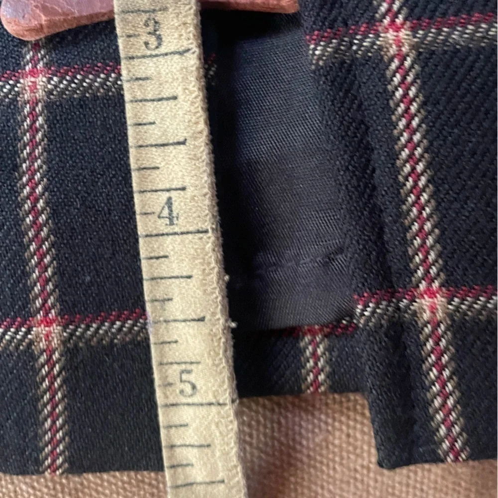 90's Vintage Wool Window Pane Plaid Power Mini Skirt Suit